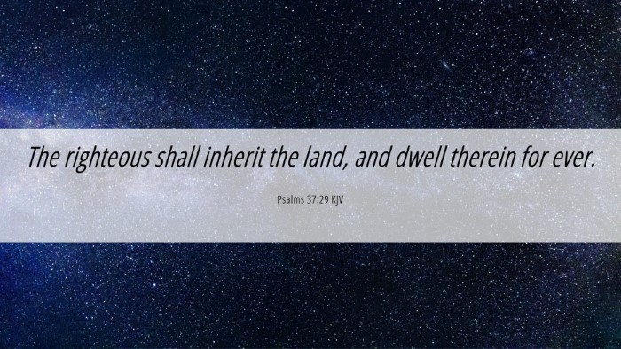 Picture 06 - Psalms 37:29 KJV Desktop Wallpaper - The righteous shall inherit the land, and dwell - Desktop Bible Verse Wallpaper