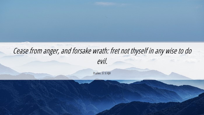 Picture 06 - Psalms 37:8 KJV Desktop Wallpaper - Cease from anger, and forsake wrath: fret not - Desktop Bible Verse Wallpaper