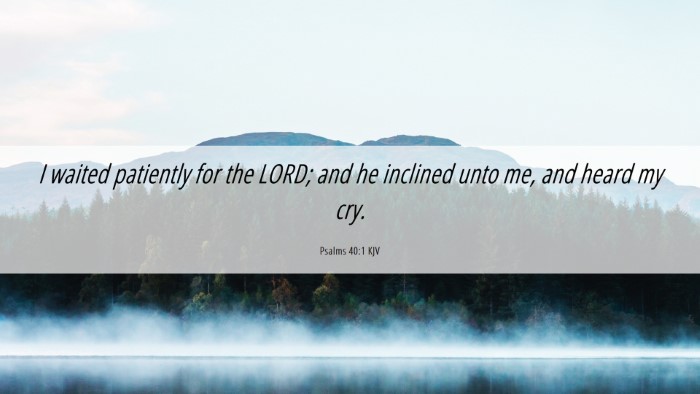 Picture 06 - Psalms 40:1 KJV Desktop Wallpaper - I waited patiently for the LORD; and he inclined - Desktop Bible Verse Wallpaper