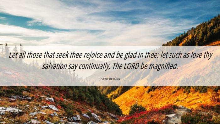 Picture 06 - Psalms 40:16 KJV Desktop Wallpaper - Let all those that seek thee rejoice and be glad - Desktop Bible Verse Wallpaper