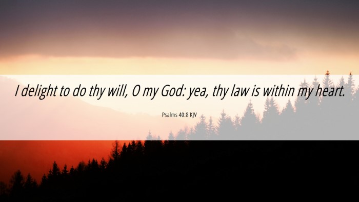 Picture 06 - Psalms 40:8 KJV Desktop Wallpaper - I delight to do thy will, O my God: yea, thy law - Desktop Bible Verse Wallpaper
