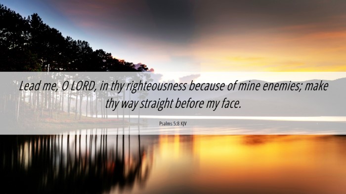 Picture 06 - Psalms 5:8 KJV Desktop Wallpaper - Lead me, O LORD, in thy righteousness because of - Desktop Bible Verse Wallpaper