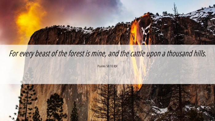 Picture 06 - Psalms 50:10 KJV Desktop Wallpaper - For every beast of the forest is mine, and the - Desktop Bible Verse Wallpaper