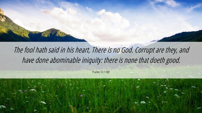Picture 06 - Psalms 53:1 KJV Desktop Wallpaper - The fool hath said in his heart, There is no God. - Desktop Bible Verse Wallpaper