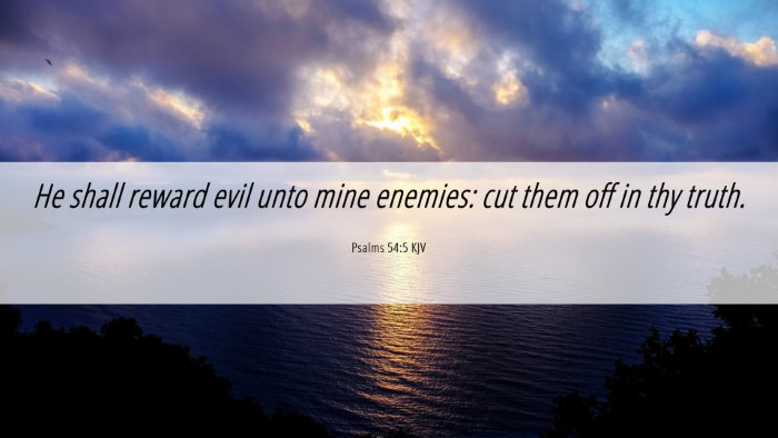 Picture 06 - Psalms 54:5 KJV Desktop Wallpaper - He shall reward evil unto mine enemies: cut them - Desktop Bible Verse Wallpaper
