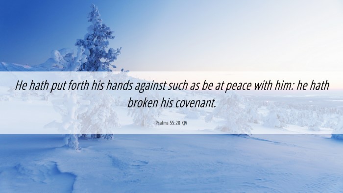 Picture 06 - Psalms 55:20 KJV Desktop Wallpaper - He hath put forth his hands against such as be at - Desktop Bible Verse Wallpaper
