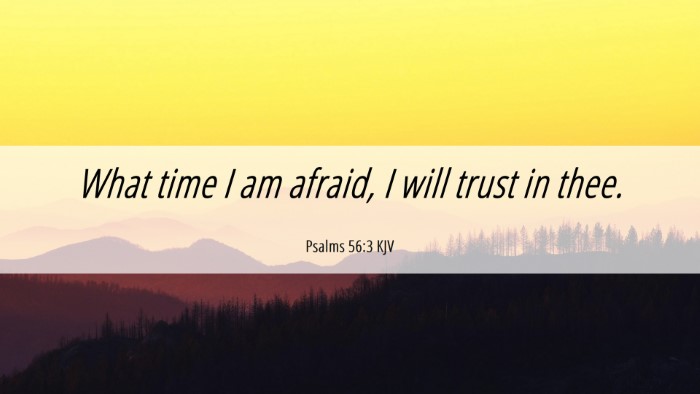 Picture 06 - Psalms 56:3 KJV Desktop Wallpaper - What time I am afraid, I will trust in - Desktop Bible Verse Wallpaper