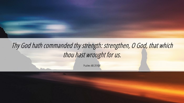 Picture 06 - Psalms 68:28 KJV Desktop Wallpaper - Thy God hath commanded thy strength: strengthen, - Desktop Bible Verse Wallpaper