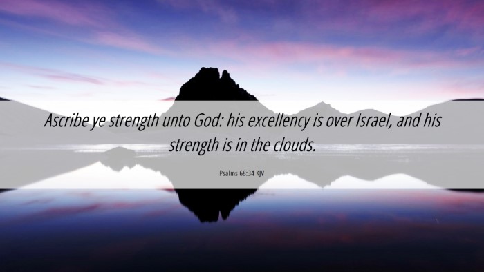Picture 06 - Psalms 68:34 KJV Desktop Wallpaper - Ascribe ye strength unto God: his excellency is - Desktop Bible Verse Wallpaper