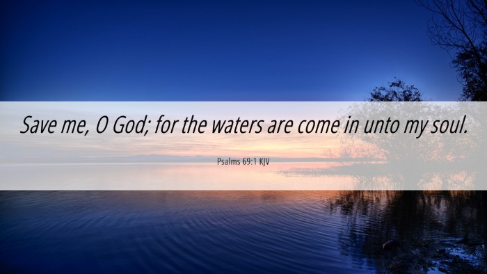 Picture 06 - Psalms 69:1 KJV Desktop Wallpaper - Save me, O God; for the waters are come in unto - Desktop Bible Verse Wallpaper
