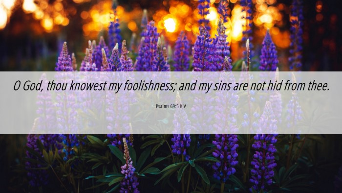 Picture 06 - Psalms 69:5 KJV Desktop Wallpaper - O God, thou knowest my foolishness; and my sins - Desktop Bible Verse Wallpaper