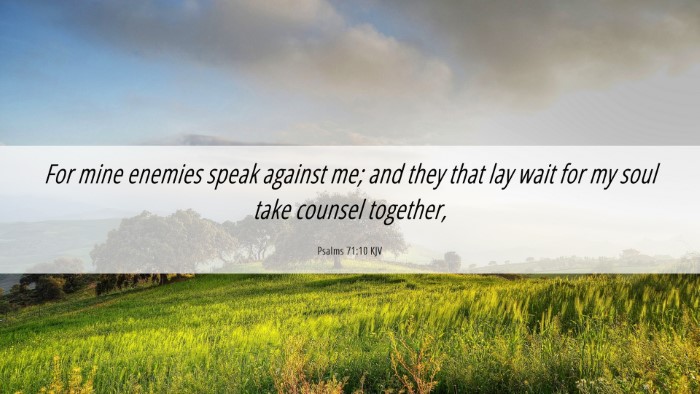 Picture 06 - Psalms 71:10 KJV Desktop Wallpaper - For mine enemies speak against me; and they that - Desktop Bible Verse Wallpaper