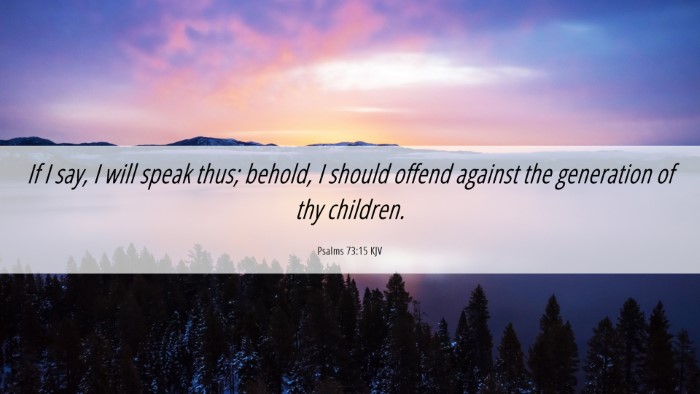 Picture 06 - Psalms 73:15 KJV Desktop Wallpaper - If I say, I will speak thus; behold, I should - Desktop Bible Verse Wallpaper