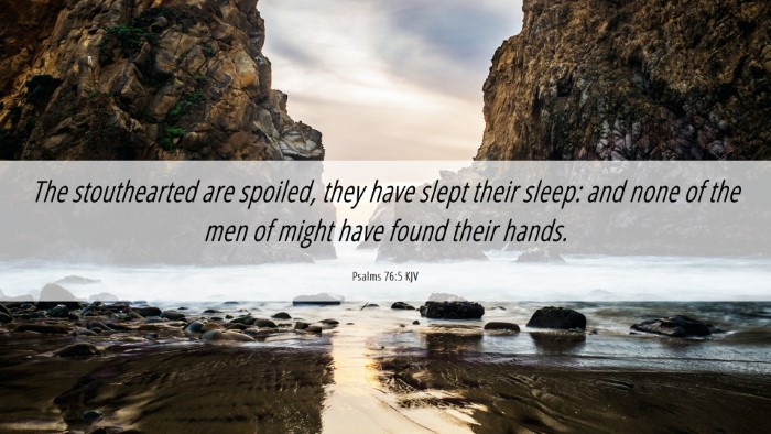 Picture 06 - Psalms 76:5 KJV Desktop Wallpaper - The stouthearted are spoiled, they have slept - Desktop Bible Verse Wallpaper