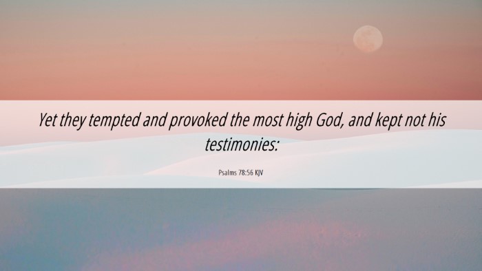 Picture 06 - Psalms 78:56 KJV Desktop Wallpaper - Yet they tempted and provoked the most high God, - Desktop Bible Verse Wallpaper