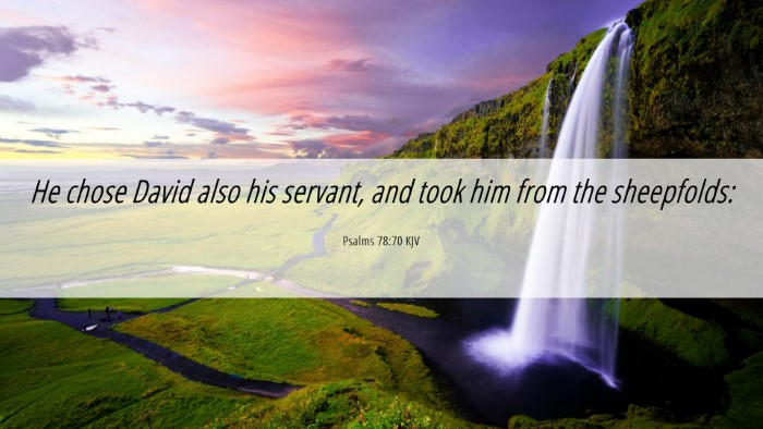 Picture 06 - Psalms 78:70 KJV Desktop Wallpaper - He chose David also his servant, and took him - Desktop Bible Verse Wallpaper