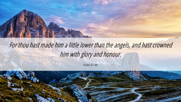 Picture 06 - Psalms 8:5 KJV Desktop Wallpaper - For thou hast made him a little lower than the - Desktop Bible Verse Wallpaper