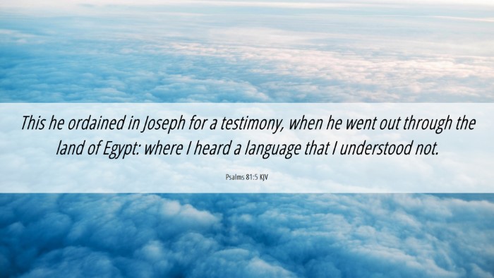 Picture 06 - Psalms 81:5 KJV Desktop Wallpaper - This he ordained in Joseph for a testimony, when - Desktop Bible Verse Wallpaper