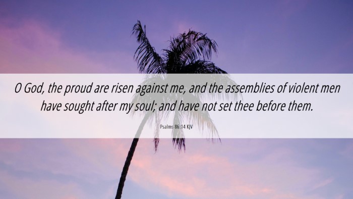 Picture 06 - Psalms 86:14 KJV Desktop Wallpaper - O God, the proud are risen against me, and the - Desktop Bible Verse Wallpaper