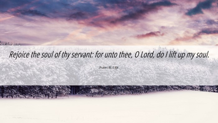 Picture 06 - Psalms 86:4 KJV Desktop Wallpaper - Rejoice the soul of thy servant: for unto thee, O - Desktop Bible Verse Wallpaper