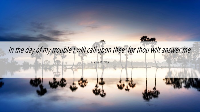 Picture 06 - Psalms 86:7 KJV Desktop Wallpaper - In the day of my trouble I will call upon thee: - Desktop Bible Verse Wallpaper