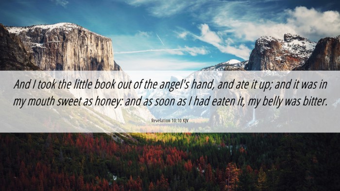 Picture 06 - Revelation 10:10 KJV Desktop Wallpaper - And I took the little book out of the angel's - Desktop Bible Verse Wallpaper