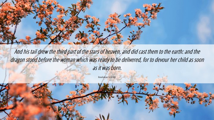 Picture 06 - Revelation 12:4 KJV Desktop Wallpaper - And his tail drew the third part of the stars of - Desktop Bible Verse Wallpaper