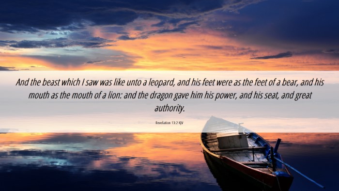 Picture 06 - Revelation 13:2 KJV Desktop Wallpaper - And the beast which I saw was like unto a - Desktop Bible Verse Wallpaper