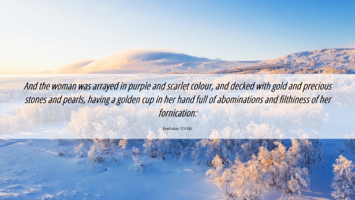 Picture 06 - Revelation 17:4 KJV Desktop Wallpaper - And the woman was arrayed in purple and scarlet - Desktop Bible Verse Wallpaper
