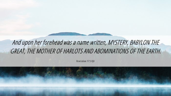 Picture 06 - Revelation 17:5 KJV Desktop Wallpaper - And upon her forehead was a name written, - Desktop Bible Verse Wallpaper