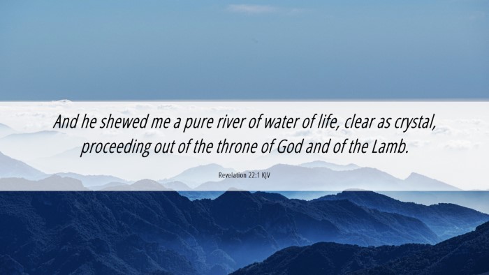 Picture 06 - Revelation 22:1 KJV Desktop Wallpaper - And he shewed me a pure river of water of life, - Desktop Bible Verse Wallpaper