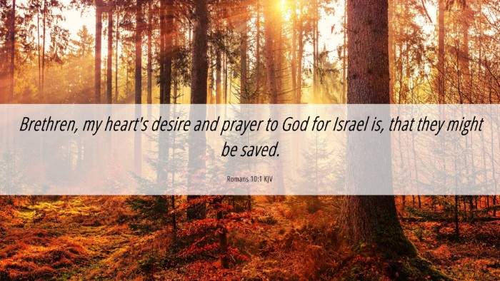 Picture 06 - Romans 10:1 KJV Desktop Wallpaper - Brethren, my heart's desire and prayer to God for - Desktop Bible Verse Wallpaper