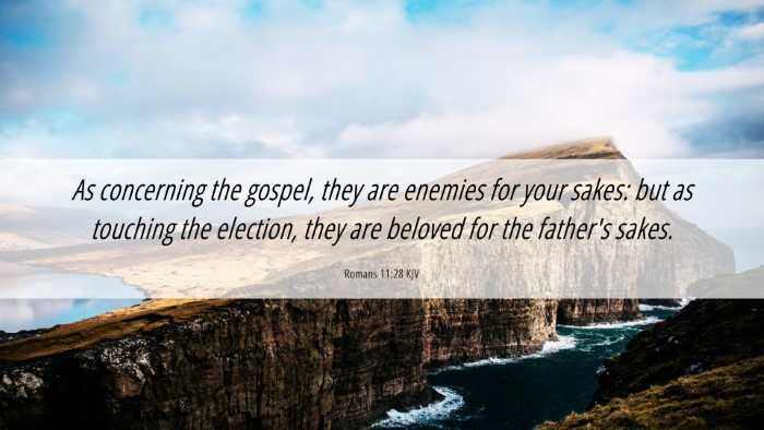 Picture 06 - Romans 11:28 KJV Desktop Wallpaper - As concerning the gospel, they are enemies for - Desktop Bible Verse Wallpaper