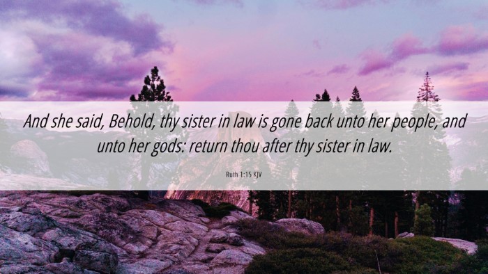 Picture 06 - Ruth 1:15 KJV Desktop Wallpaper - And she said, Behold, thy sister in law is gone - Desktop Bible Verse Wallpaper