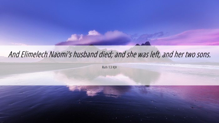 Picture 06 - Ruth 1:3 KJV Desktop Wallpaper - And Elimelech Naomi's husband died; and she was - Desktop Bible Verse Wallpaper