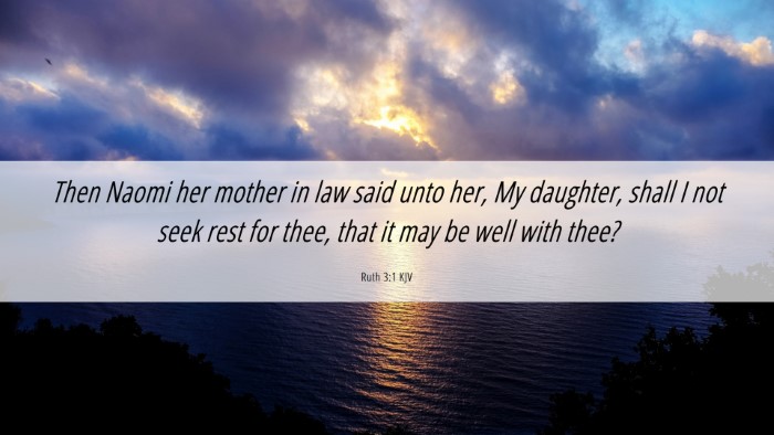 Picture 06 - Ruth 3:1 KJV Desktop Wallpaper - Then Naomi her mother in law said unto her, My - Desktop Bible Verse Wallpaper