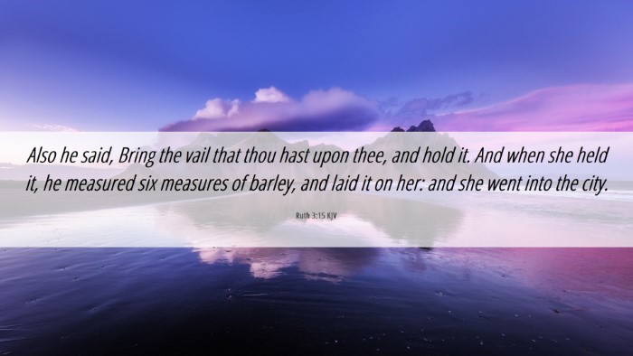 Picture 06 - Ruth 3:15 KJV Desktop Wallpaper - Also he said, Bring the vail that thou hast upon - Desktop Bible Verse Wallpaper