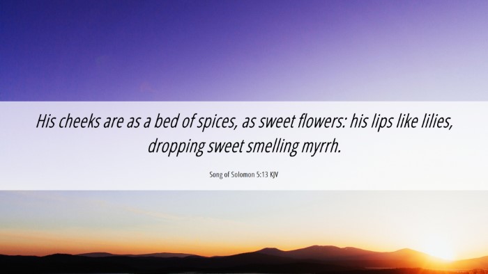 Picture 06 - Song of Solomon 5:13 KJV Desktop Wallpaper - His cheeks are as a bed of spices, as sweet - Desktop Bible Verse Wallpaper