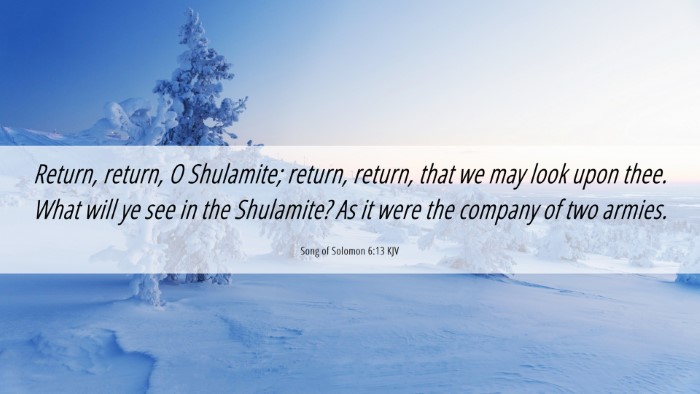 Picture 06 - Song of Solomon 6:13 KJV Desktop Wallpaper - Return, return, O Shulamite; return, return, that - Desktop Bible Verse Wallpaper