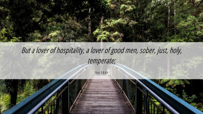 Picture 06 - Titus 1:8 KJV Desktop Wallpaper - But a lover of hospitality, a lover of good men, - Desktop Bible Verse Wallpaper