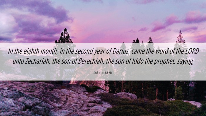Picture 06 - Zechariah 1:1 KJV Desktop Wallpaper - In the eighth month, in the second year of - Desktop Bible Verse Wallpaper