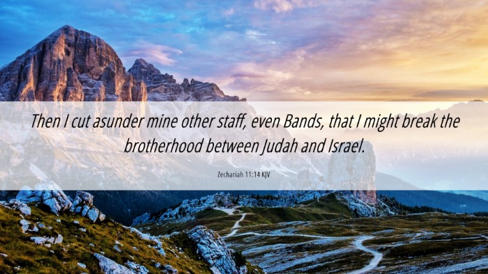Picture 06 - Zechariah 11:14 KJV Desktop Wallpaper - Then I cut asunder mine other staff, even Bands, - Desktop Bible Verse Wallpaper