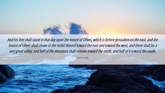 Picture 06 - Zechariah 14:4 KJV Desktop Wallpaper - And his feet shall stand in that day upon the - Desktop Bible Verse Wallpaper