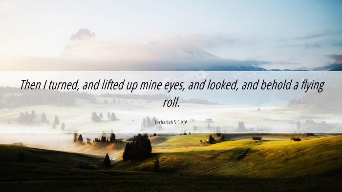 Picture 06 - Zechariah 5:1 KJV Desktop Wallpaper - Then I turned, and lifted up mine eyes, and - Desktop Bible Verse Wallpaper