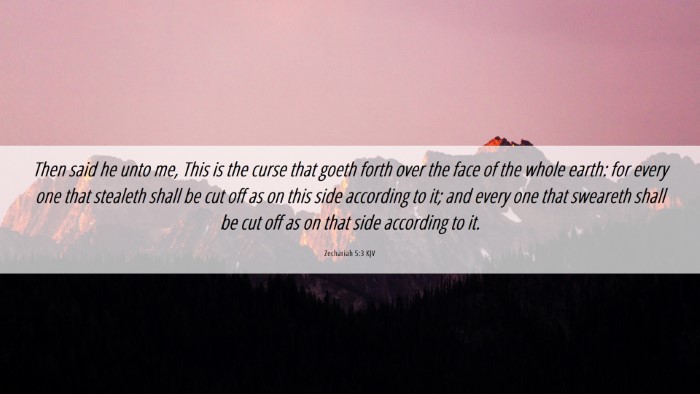 Picture 06 - Zechariah 5:3 KJV Desktop Wallpaper - Then said he unto me, This is the curse that - Desktop Bible Verse Wallpaper