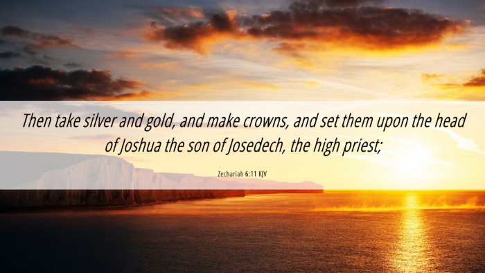 Picture 06 - Zechariah 6:11 KJV Desktop Wallpaper - Then take silver and gold, and make crowns, and - Desktop Bible Verse Wallpaper