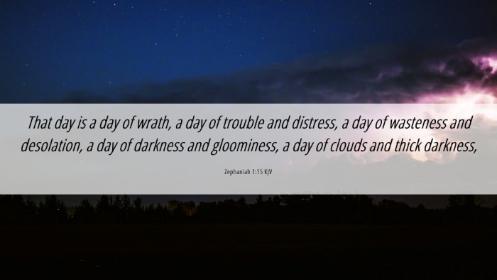Picture 06 - Zephaniah 1:15 KJV Desktop Wallpaper - That day is a day of wrath, a day of trouble and - Desktop Bible Verse Wallpaper
