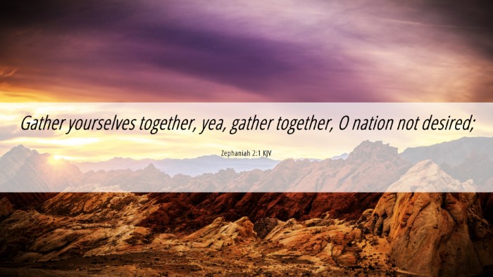 Picture 06 - Zephaniah 2:1 KJV Desktop Wallpaper - Gather yourselves together, yea, gather together, - Desktop Bible Verse Wallpaper
