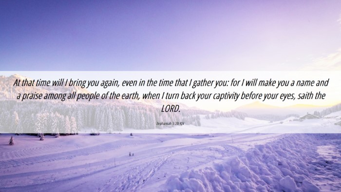 Picture 06 - Zephaniah 3:20 KJV Desktop Wallpaper - At that time will I bring you again, even in the - Desktop Bible Verse Wallpaper