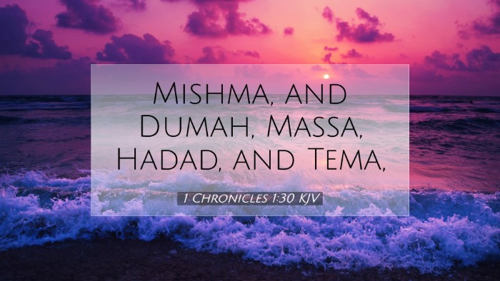 Picture 07 - 1 Chronicles 1:30 KJV Desktop Wallpaper - Mishma, and Dumah, Massa, Hadad, and - Desktop Bible Verse Wallpaper
